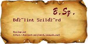 Bálint Szilárd névjegykártya