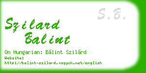 szilard balint business card